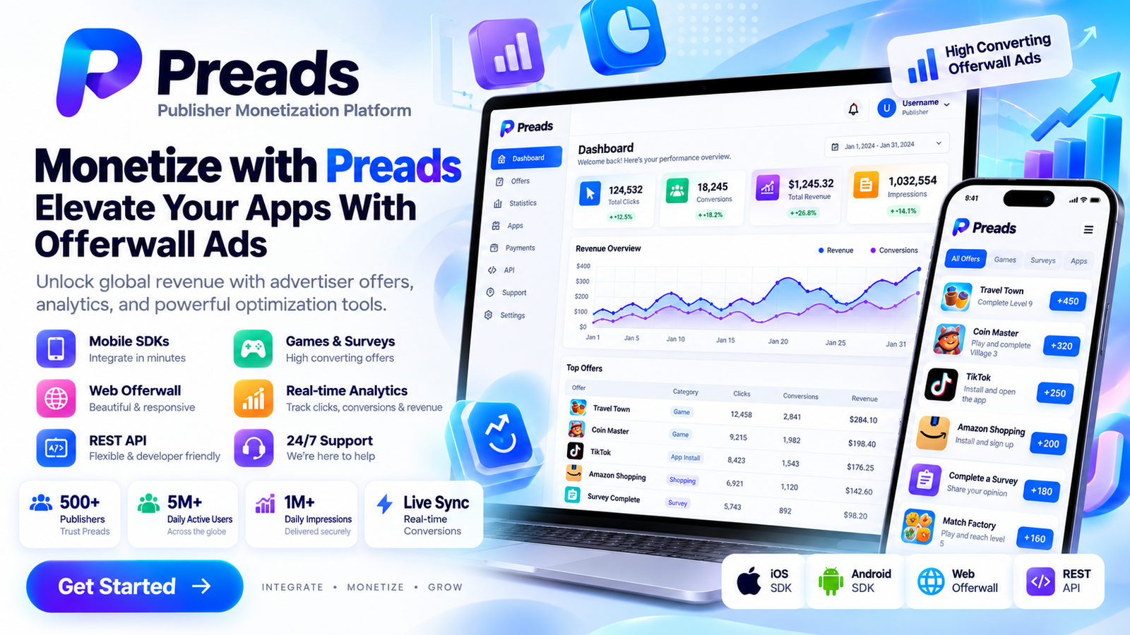 Preads — Offerwall & App Monetization screenshot